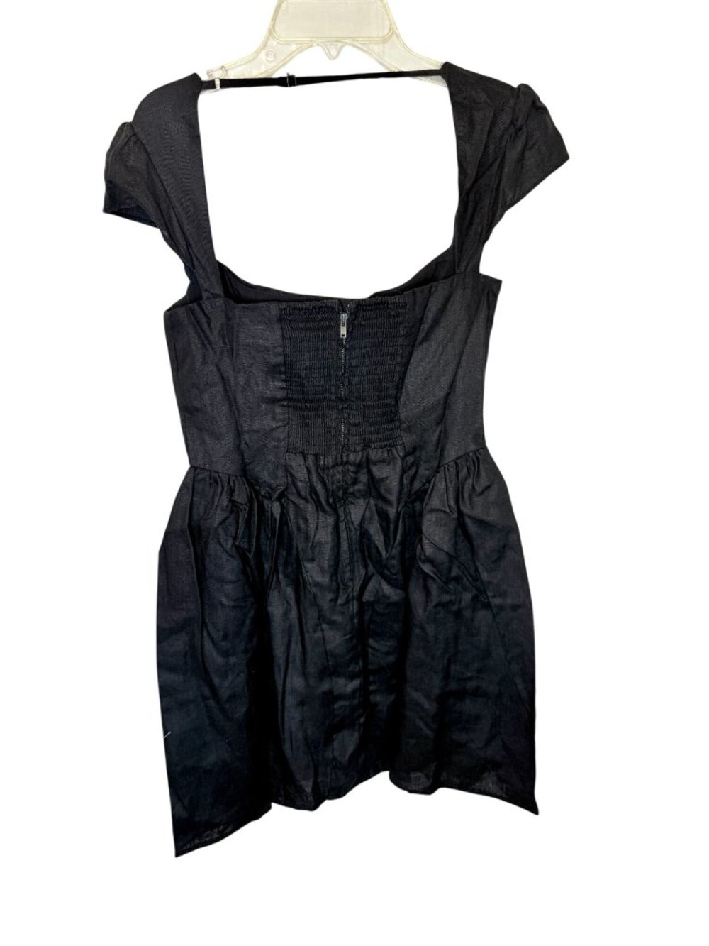 Reformation Oaklyn Linen Mini Dress Black NWT - Size 4 - Picture 4 of 9